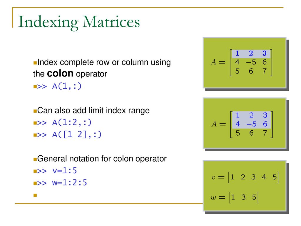 Introduction to MATLAB Vectors and Matrices Lab 2 ppt download